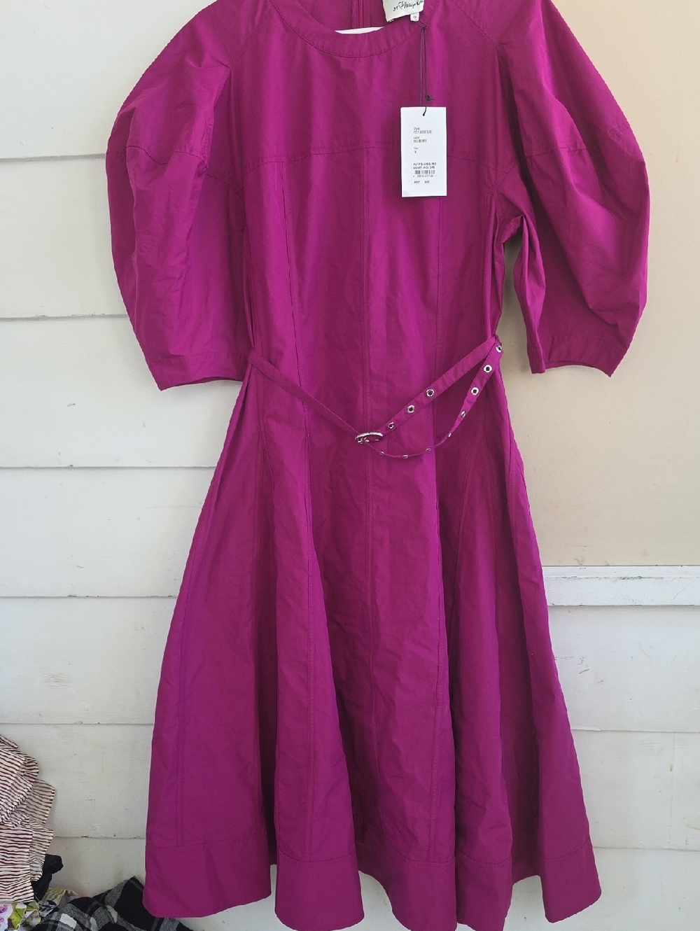 3.1 Phillip Lim Magenta/Purple Cotton Shirt Dress